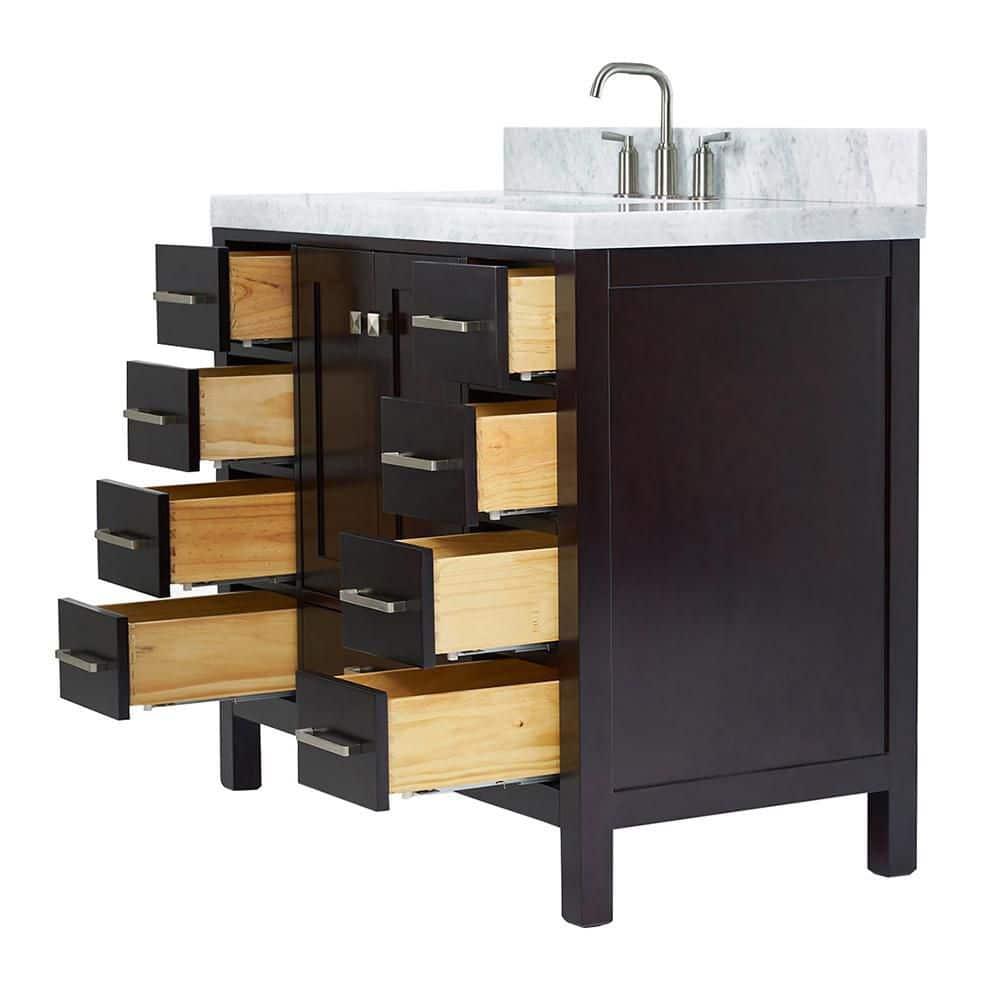 Cambridge 42'' Single Bathroom Vanity with Carrara Marble Top