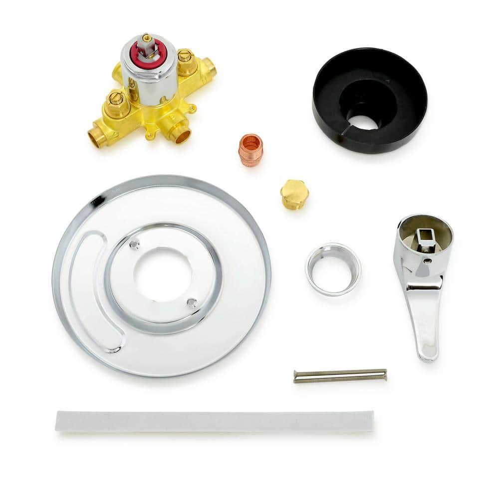 Chrome Wall-Mounted Thermostatic Shower Valve with Diverter