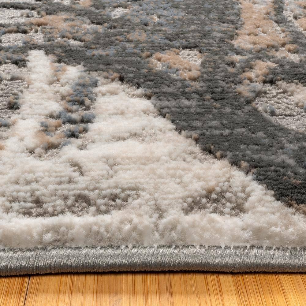 Gertmenian Quattro Scalia Modern Abstract Gray Polyester Polypropylene Indoor Area Rug, 5'3"x7'