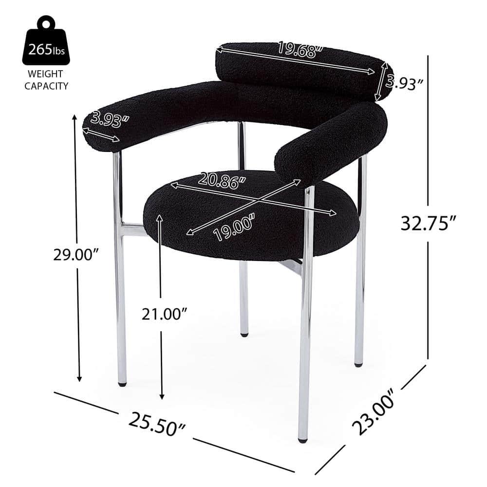 Christopher Knight Home Gianna Modern Upholstered Dining Chairs with Metal Legs (Set of 4), Black/Silver