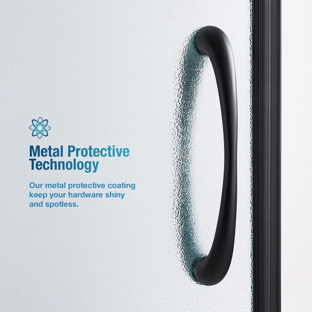 Ove Decors OVE Decors Breeze 35 in. Round Shower Kit w/ Frosted, Base, Wall 15SKA-BREF34-BLKAC