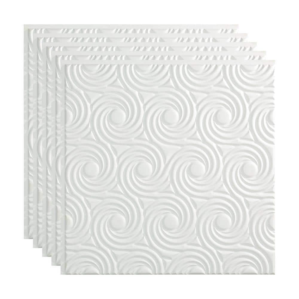 23'' L x 23'' W Textured Vinyl Glue Up Ceiling Tile