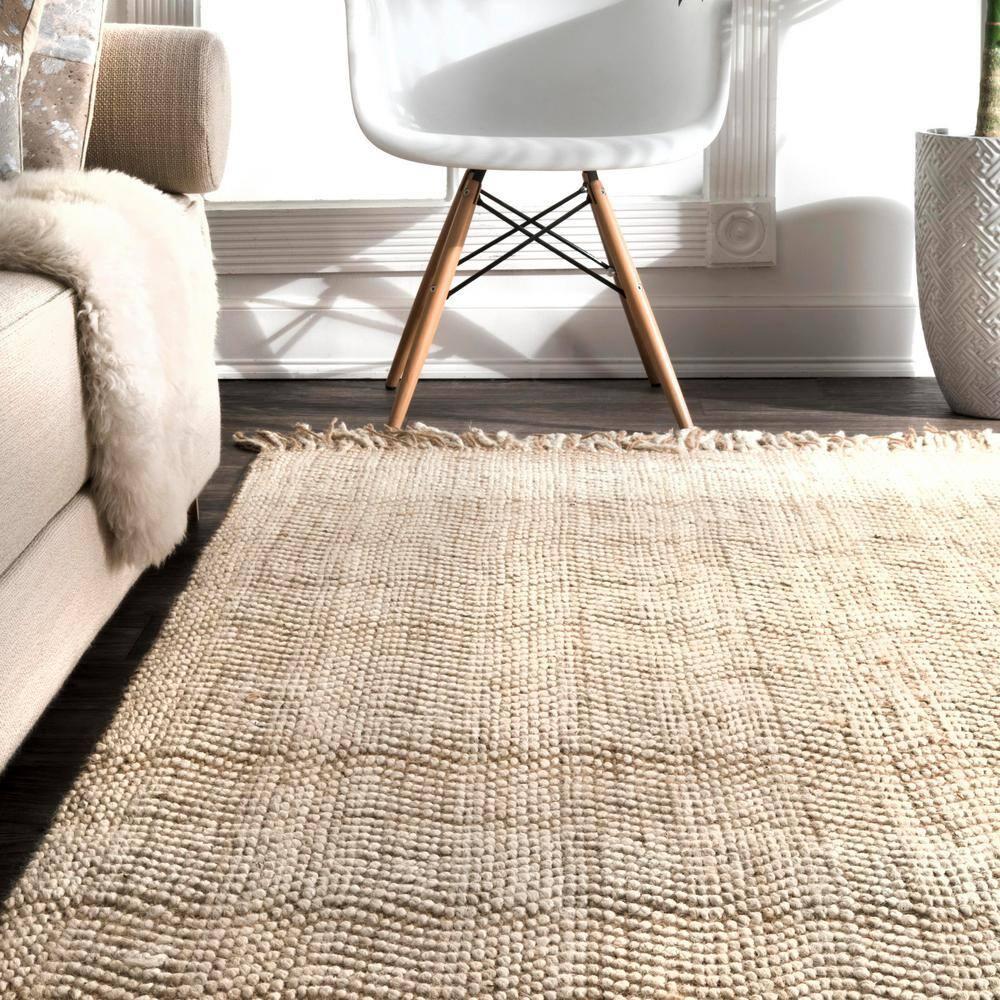 3'x5' Hand Woven Don Jute with Fringe Area Rug Brown - nuLOOM: Indoor Low Pile Rectangle, Stripe Pattern, Spot Clean