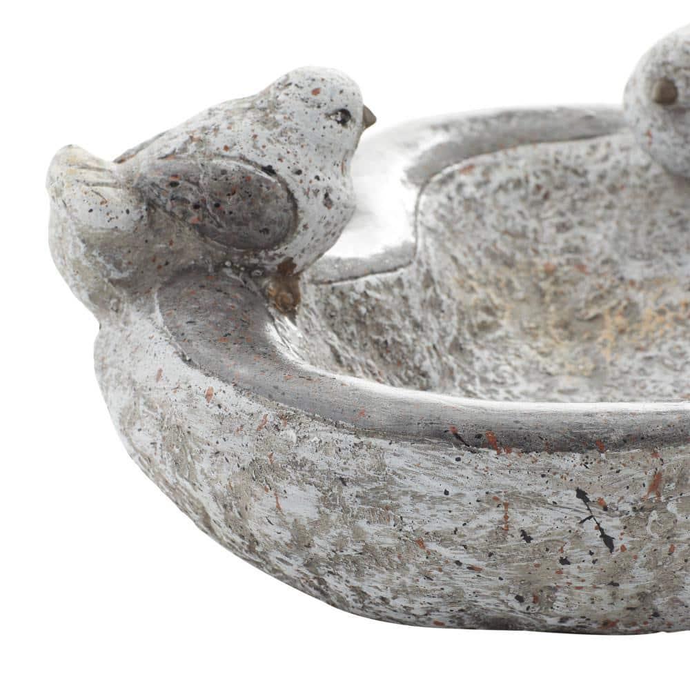 DecMode 6" Indoor Outdoor Bird Garden Sculpture with Bath Bowl
