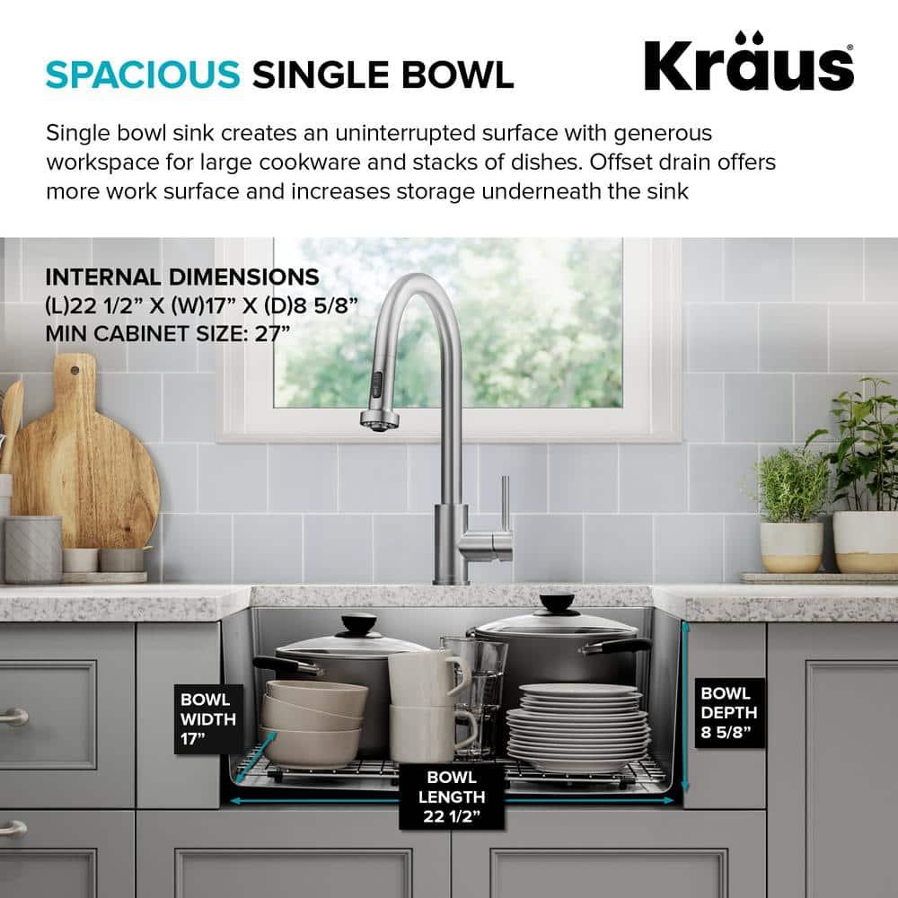KRAUS Fairlane Undermount 18-Gauge Stainless Steel Kitchen Sink