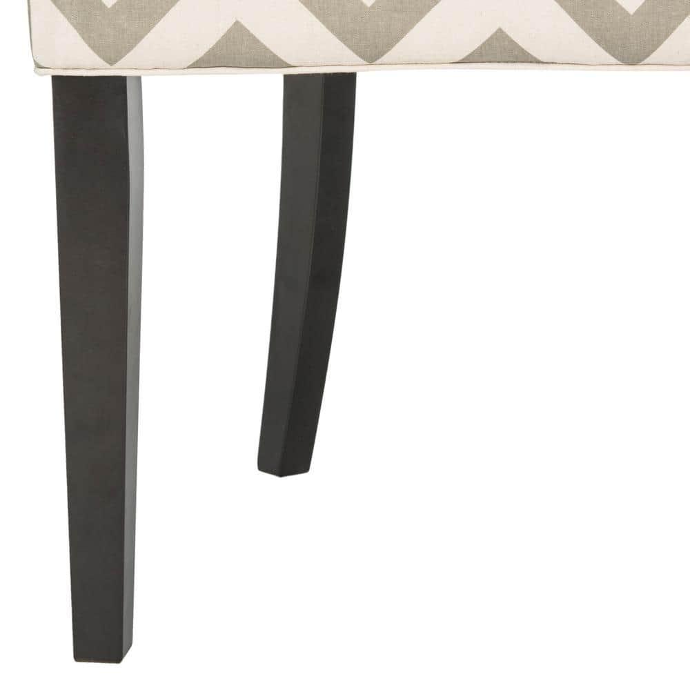 SAFAVIEH Lester 19" H Contemporary Glam Dining Chair, Grey/White/Espresso, Set of 2