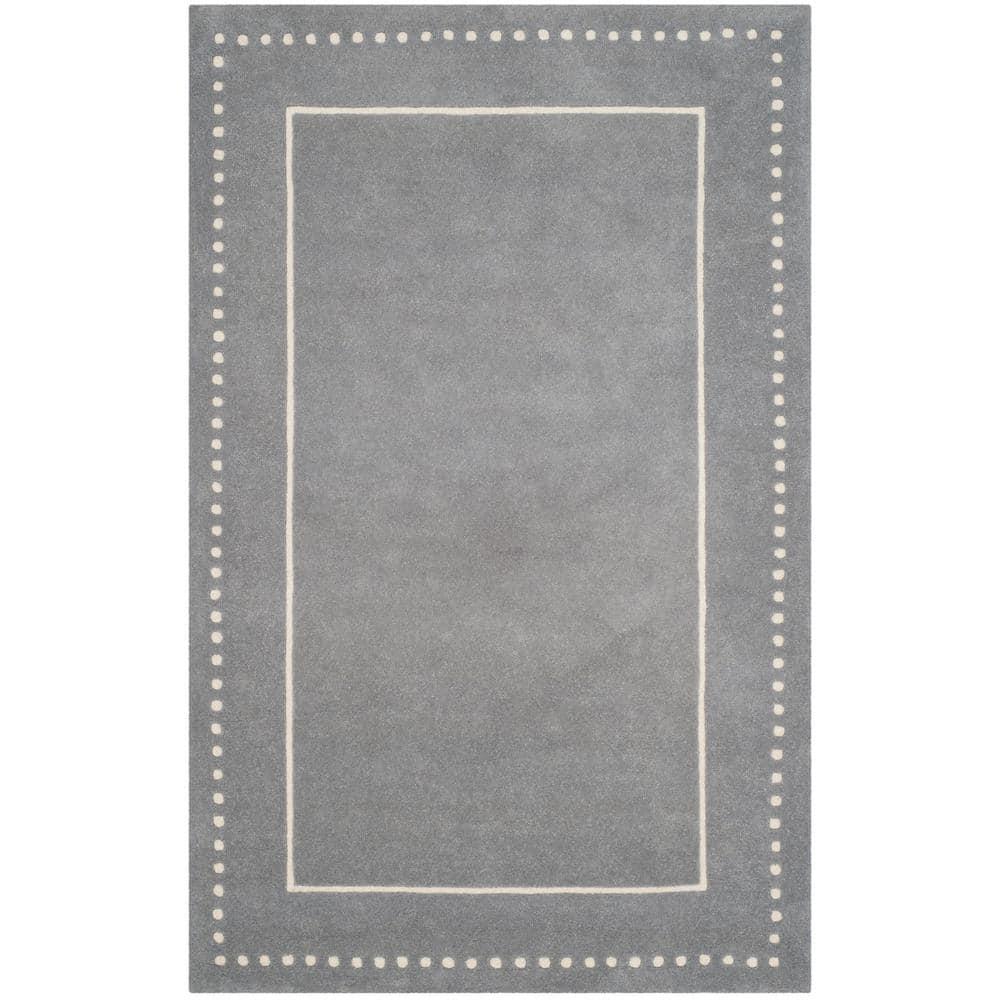 Bella BEL151 Hand Tufted Area Rug - Silver/Ivory - 6'x9' - Safavieh.