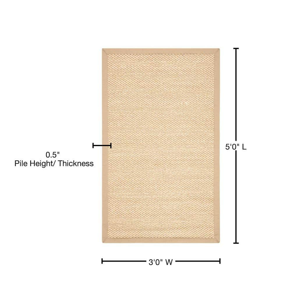 Natural Fiber NF152 Power Loomed Indoor Accent Rug - Ivory/Beige - 3'x5' - Safavieh