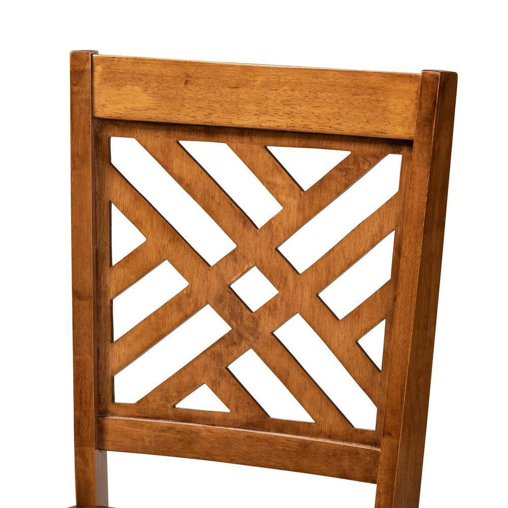 2pc Caron Wood Dining Chair Set Brown - Baxton Studio
