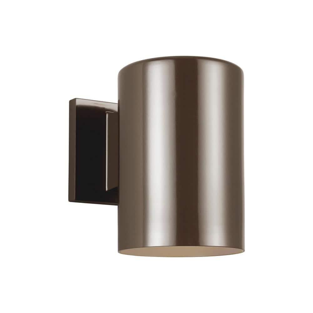 Small Bronze LED Cylinder Wall Sconce with Dimmable Feature