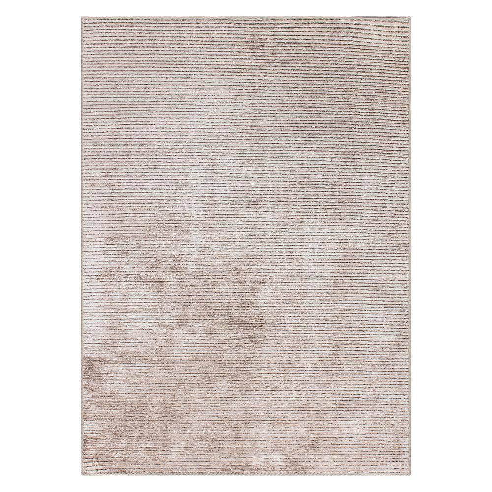 World Rug Gallery Contemporary Distressed Stripe Machine Washable 10'x14' Beige Area Rug