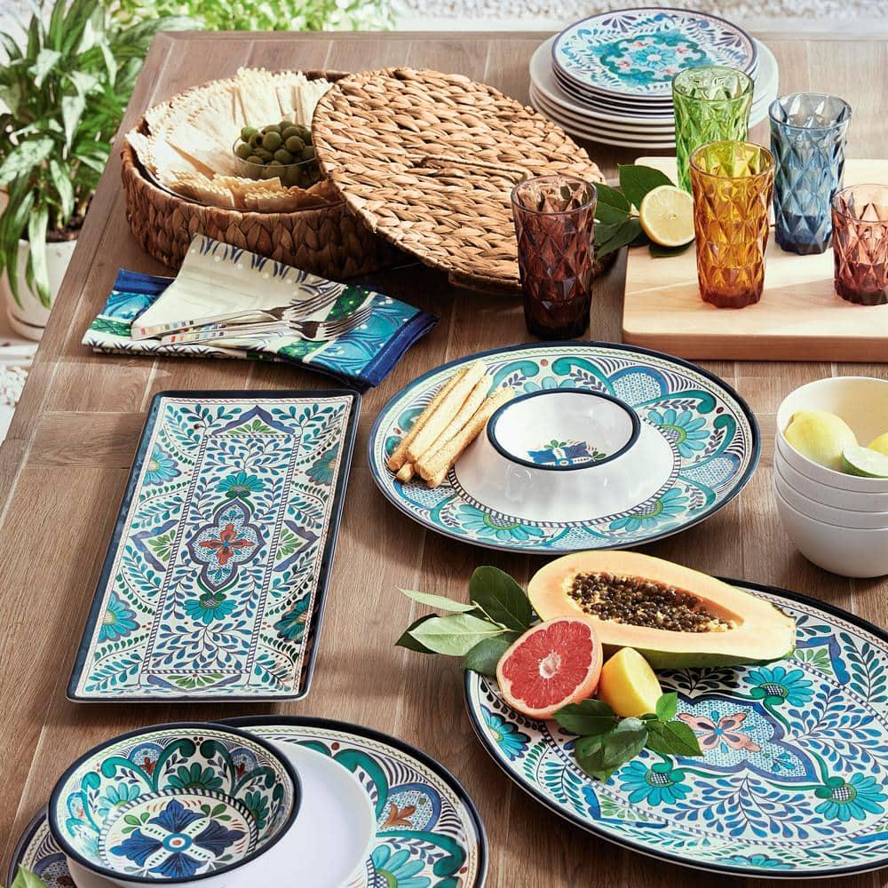 Certified International Talavera Heavy Weight 12 Piece Melamine Dinnerware Set, Service for 4