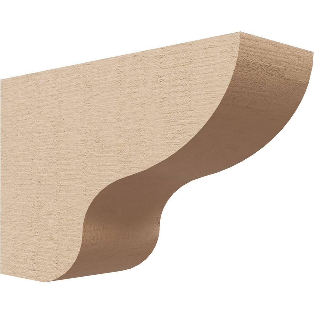 Ekena Millwork Greensboro Rough Cedar Woodgrain TimberThane Corbel, Primed Tan