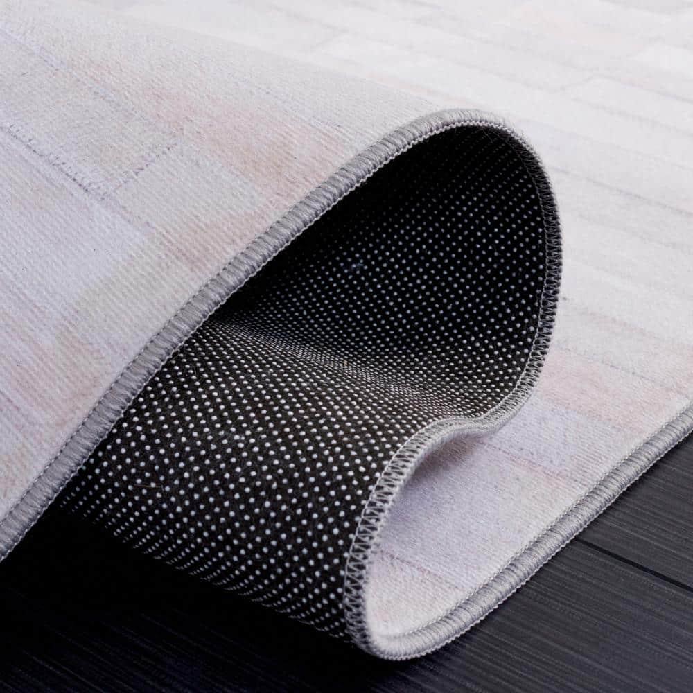 Faux Hide FAH514 Power Loomed Machine Washable Area Rug - Ivory/Grey - 6'x9' - Safavieh.