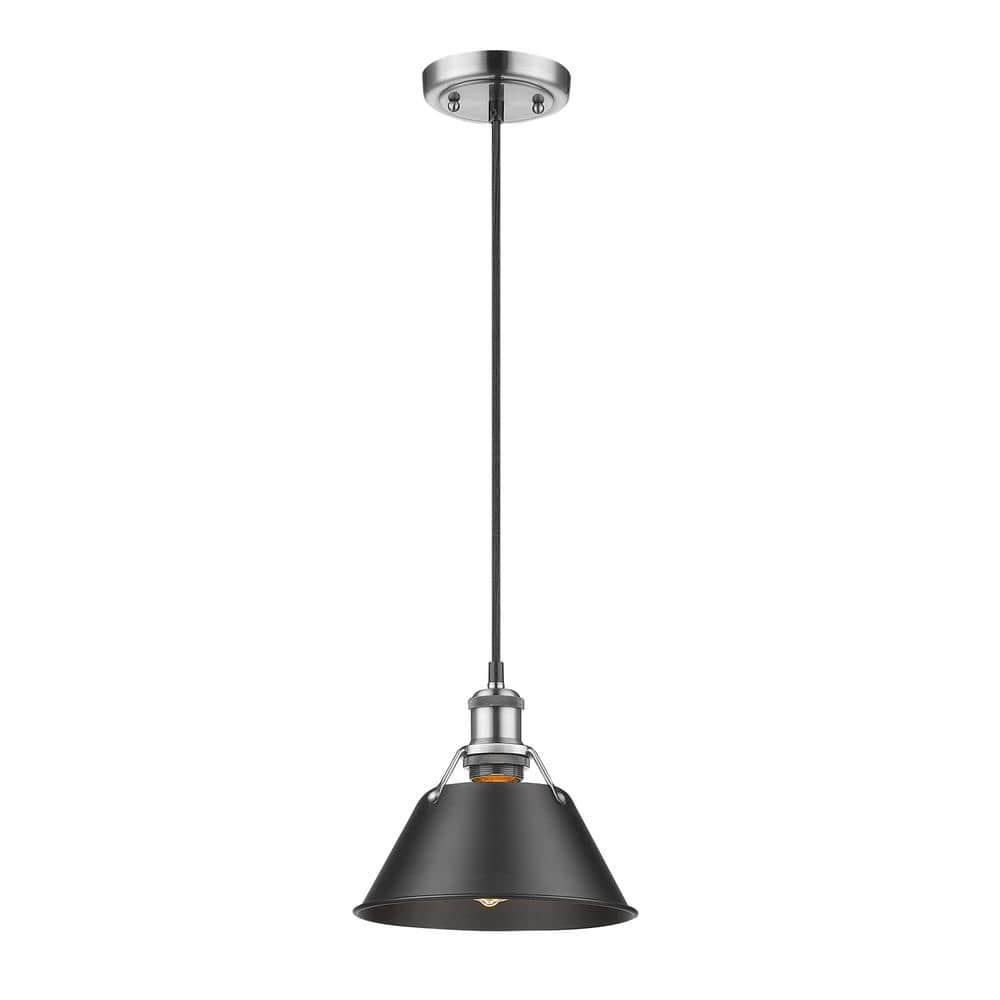 Golden Lighting Orwell 1-Light Mini Pendant in Pewter with Matte Black