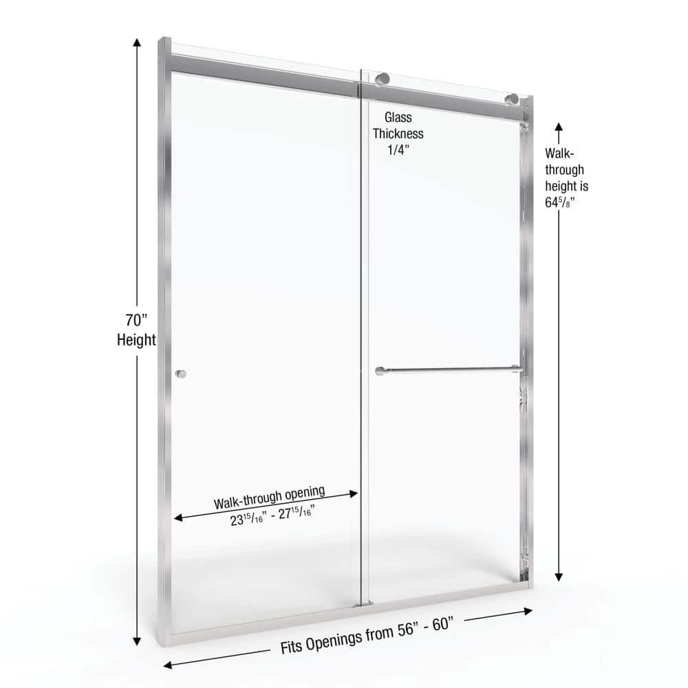 Rotolo 60" W x 70" H Semi-Frameless Shower Door