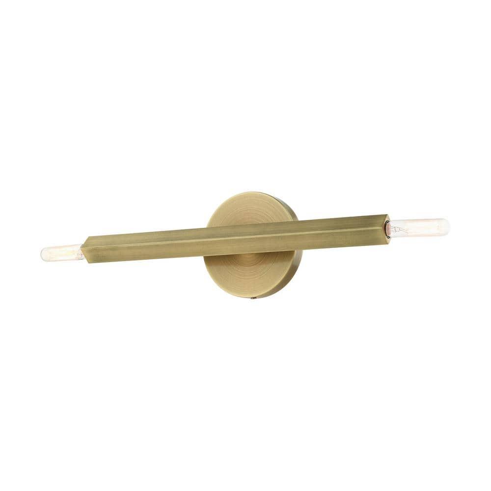 Livex Lighting Moco 2 - Light Wall Light in  Antique Brass