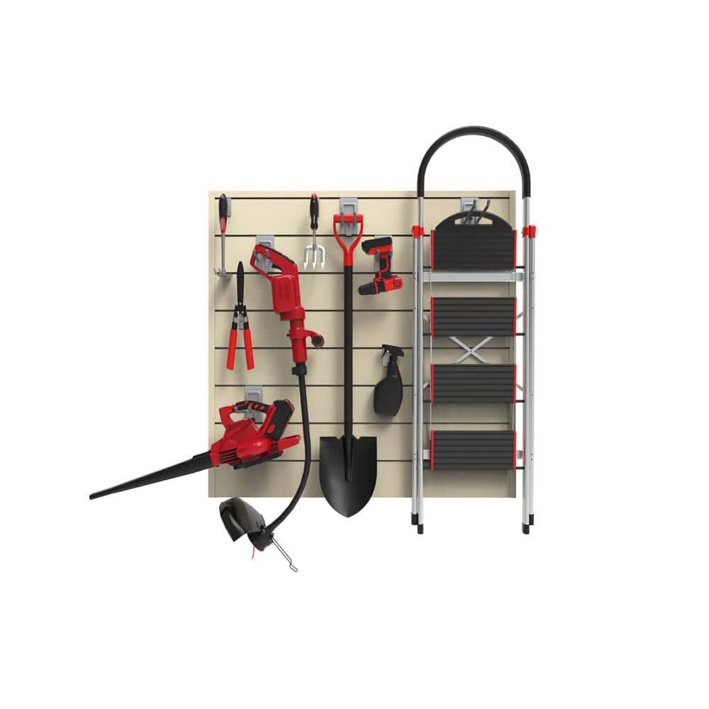 CrownWall PVC Slat Wall Panels Garage Wall and Home Organizer Storage System  | 4ft by 4ft (Set of 8)