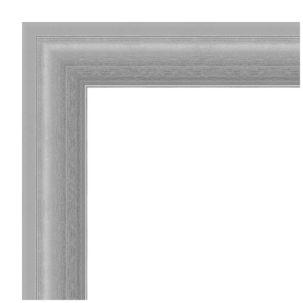 Amanti Art Bathroom Mirror, Peak Polished Nickel Narrow Wall Mirror for use as Bathroom Vanity Mirror Over Sink (28.5 x 40.5 in.) Beveled Mirror, Silver Mirror, Traditional Mirror from WI, USA