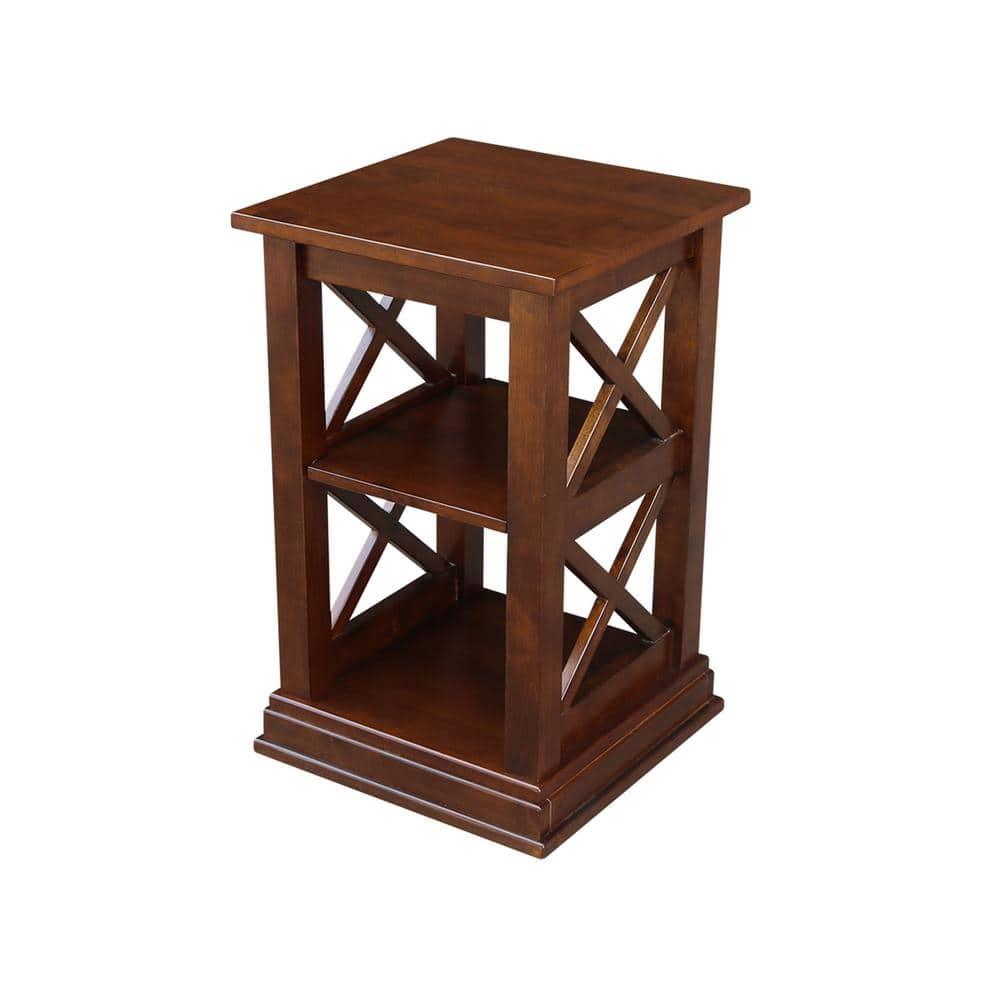 International Concepts Hampton Console Table Espresso: Stained Wood, Fixed Shelf, Rectangular Shape, Spot Clean