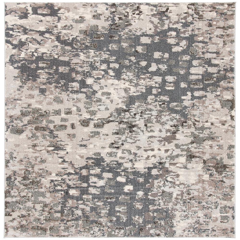 Madison MAD425 Power Loomed Indoor Accent Rug - Grey/Beige - 3'x3' - Safavieh