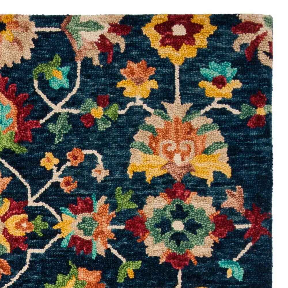 SAFAVIEH Aspen Collection APN510N Handmade Navy / Red Rug