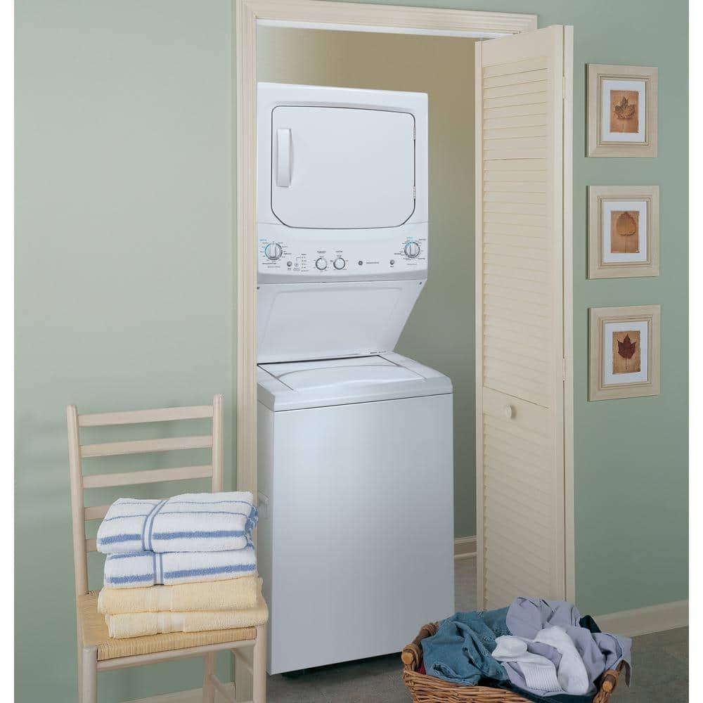GE Appliances 3.8 cu. ft. Washer and 5.9 cu. ft. Electric Dryer Laundry Center GUD27ESSMWW