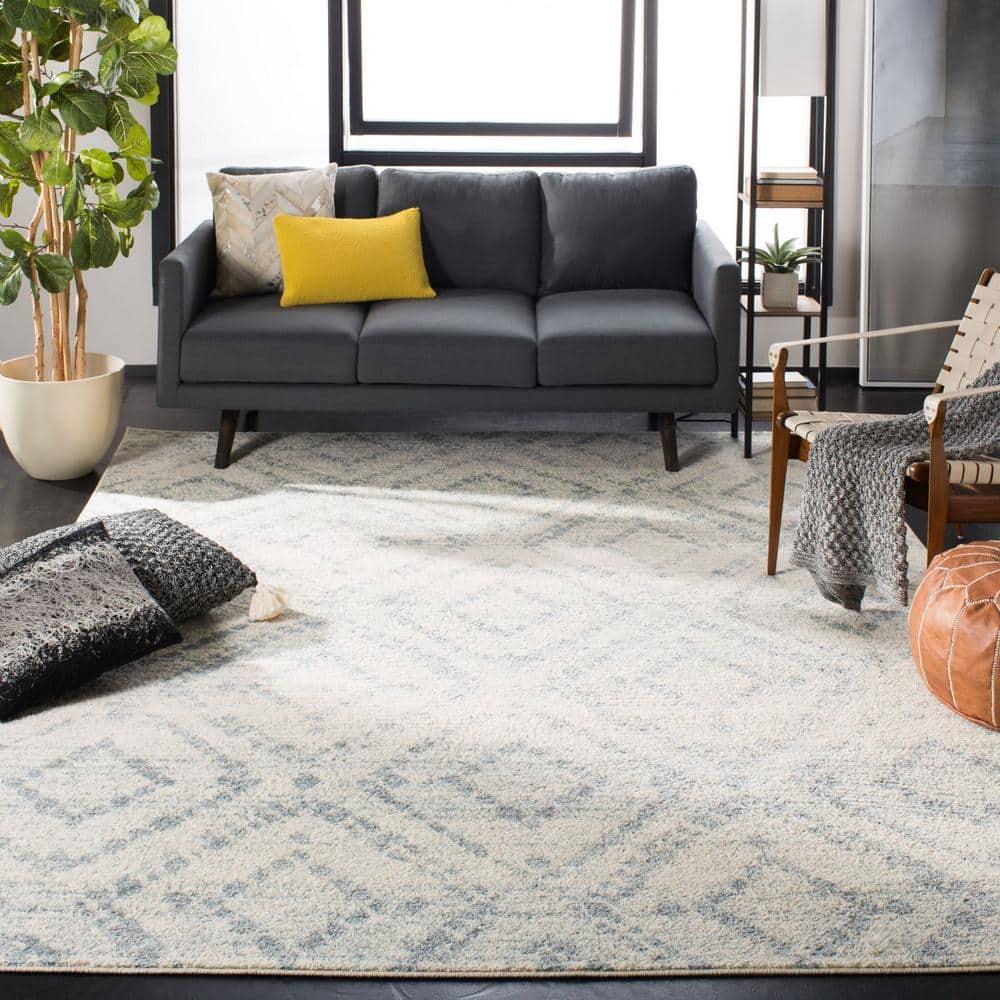 Adirondack ADR131 Machine Made Indoor Area Rug - Ivory/Light Blue - 8'x10' - Safavieh