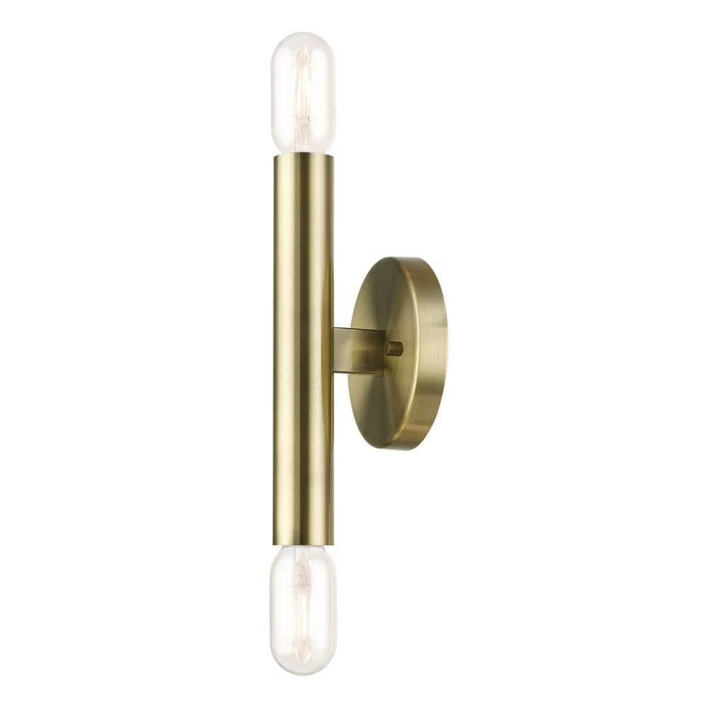 Livex Lighting Copenhagen 2 - Light Wall Light in  Antique Brass