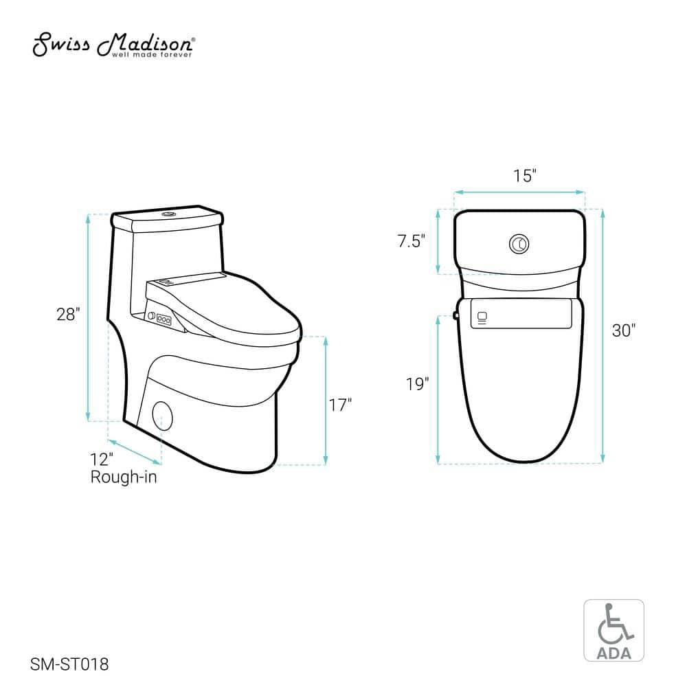 Virage One-Piece Toilet with Vivante Smart Seat 1.1/1.6 gpf
