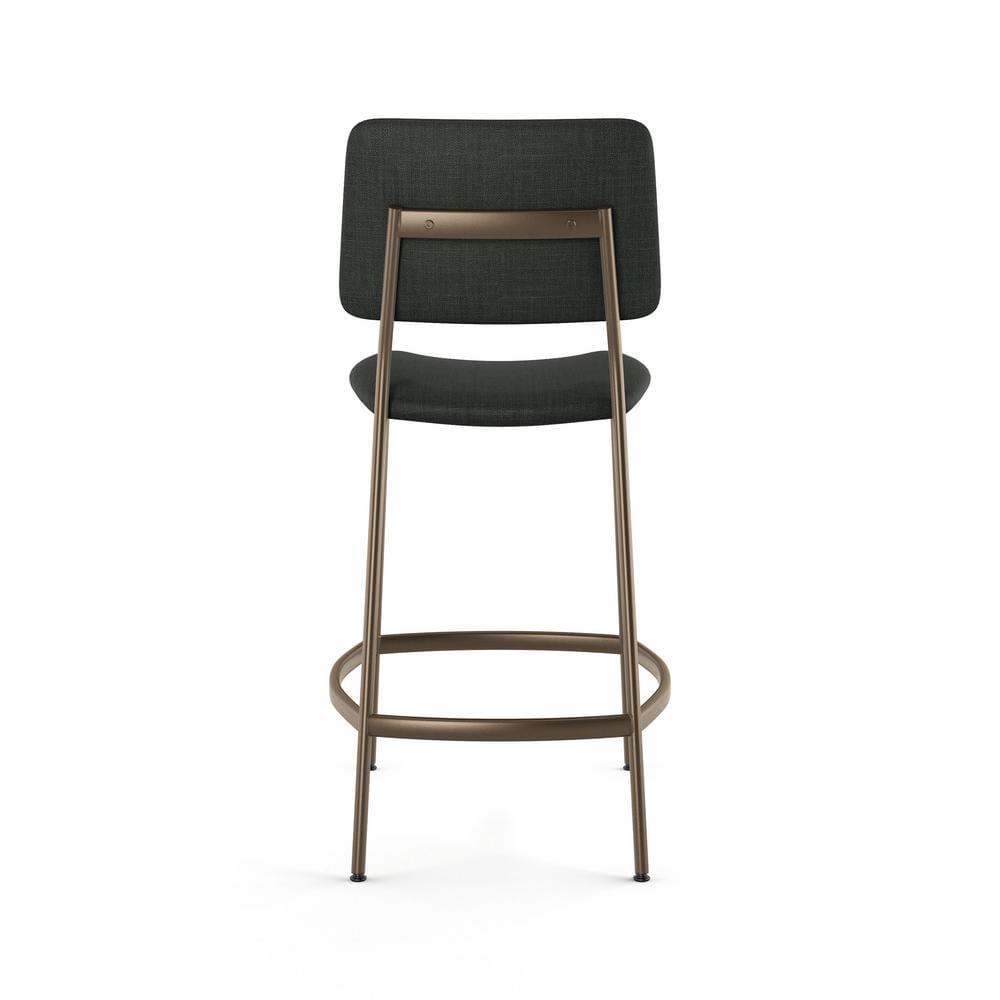 Sullivan 26" Chic Black Polyester and Bronze Metal Counter Stool