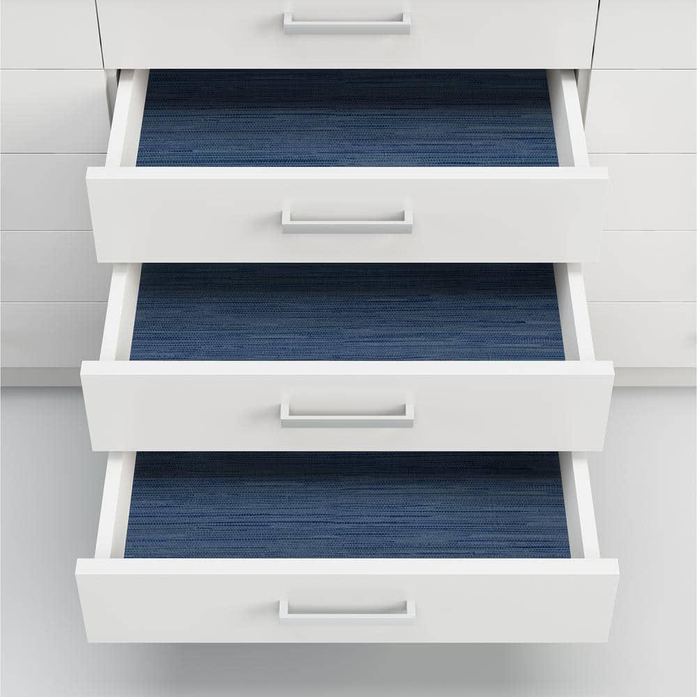 InHome 216-in by 20.8-in Avery Weave Navy Peel And Stick Chinese Wallpaper, 216-in by 20.8-in, 31.2 sq. ft.