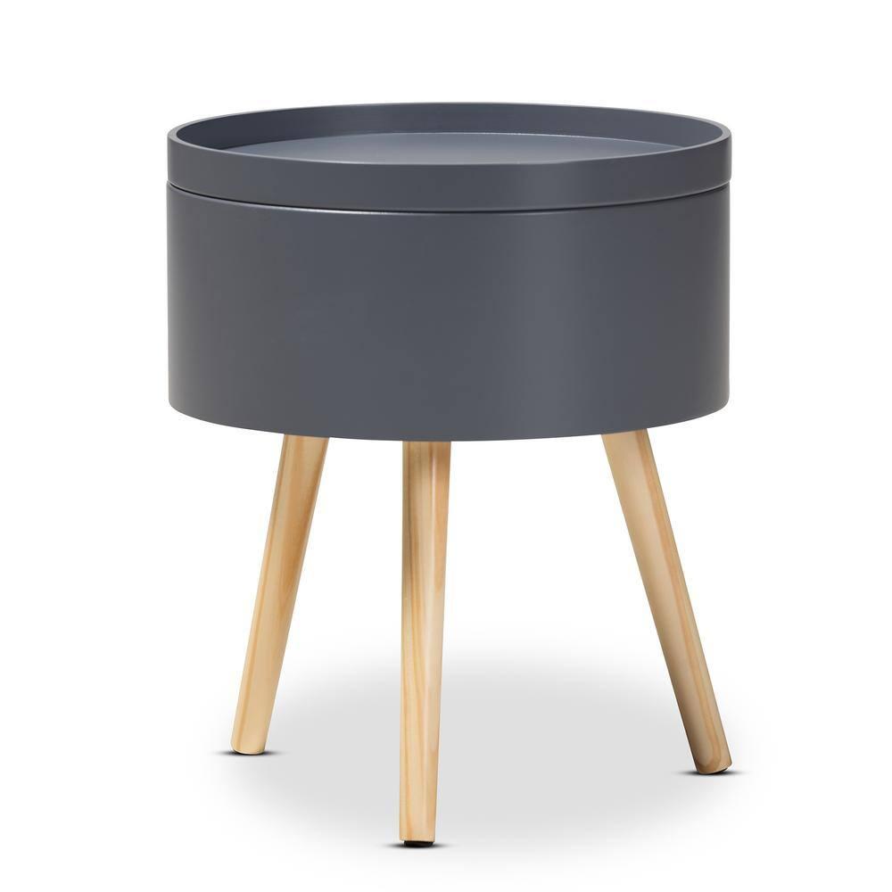 Jessen Wood Nightstand with Removable Top Gray - Baxton Studio