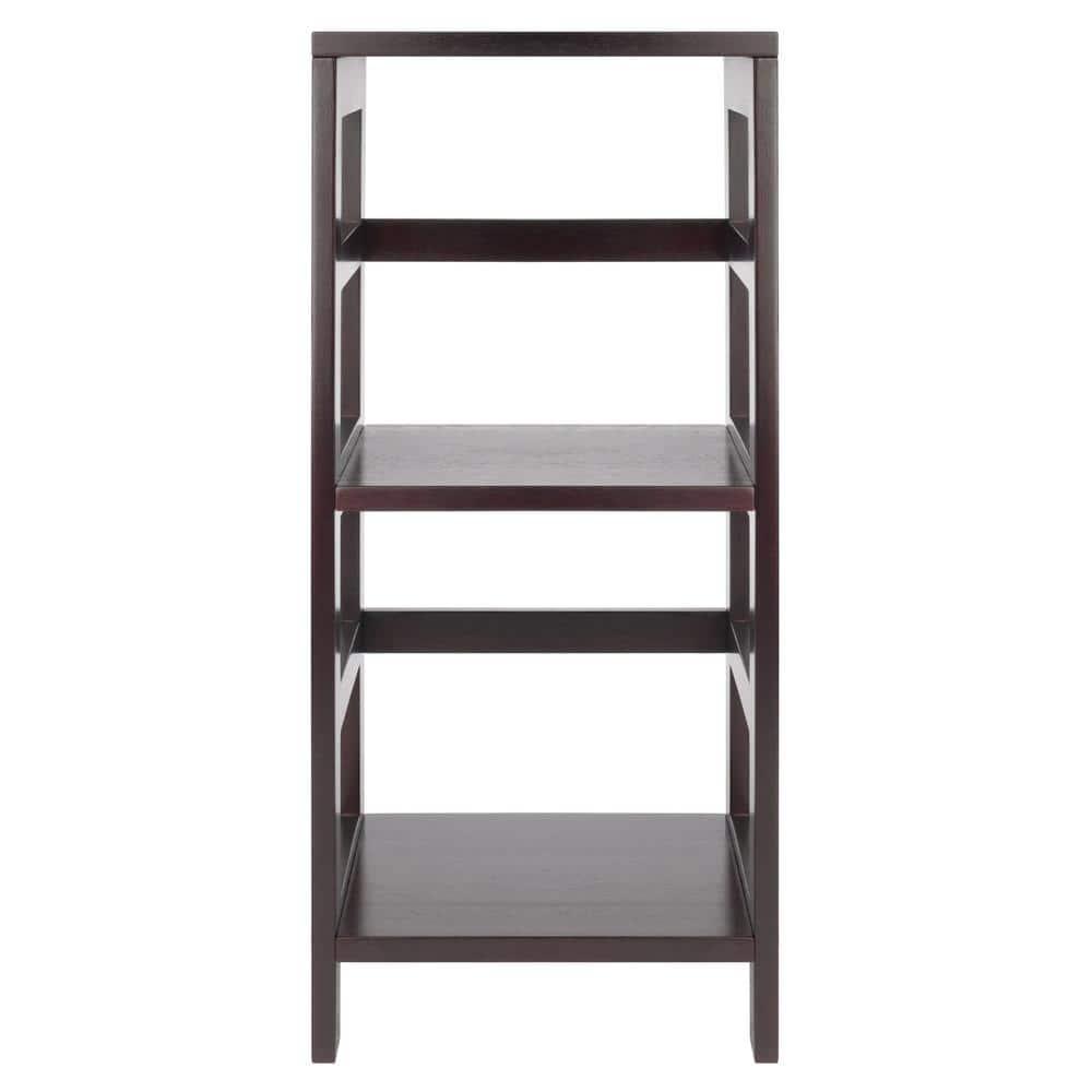 29.21" 2 Tier Leo Shelf Storage or Bookshelf Narrow Espresso Finish - Winsome: Mid-Century Modern, Wood Composite, Metal Hardware