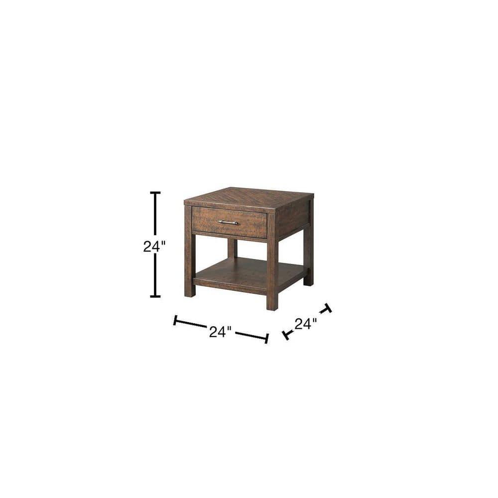 Dex End Table Walnut Brown - Picket House Furnishings: Storage Drawer, Shelf, Bedroom & Living Room