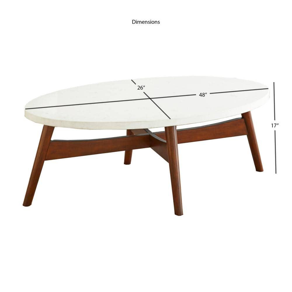 Serena Silverstone Oval Cocktail Table White - Steve Silver