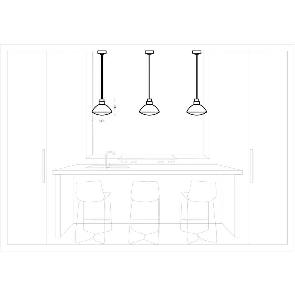 Generation Lighting Belton 1 -Light Brushed Nickel Transitional Seeded glass Dome Medium Hanging Pendant light