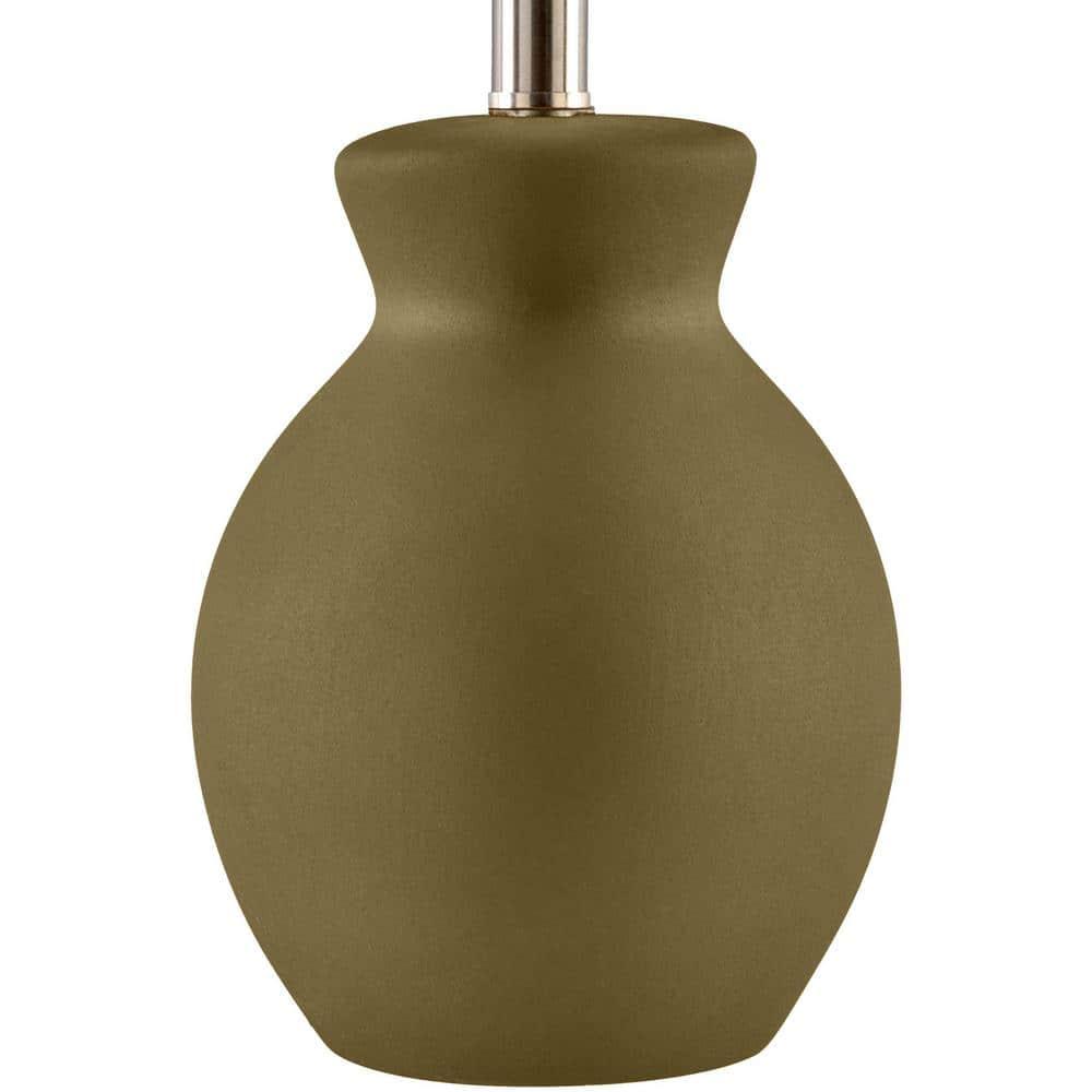 Livabliss Stella Diminuta Cottage Accent Table Lamp, 15-inch, Green with Beige Shade
