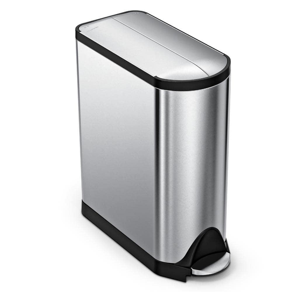 Simplehuman 45-Liter Brushed Stainless Steel Butterfly Step Trash Can