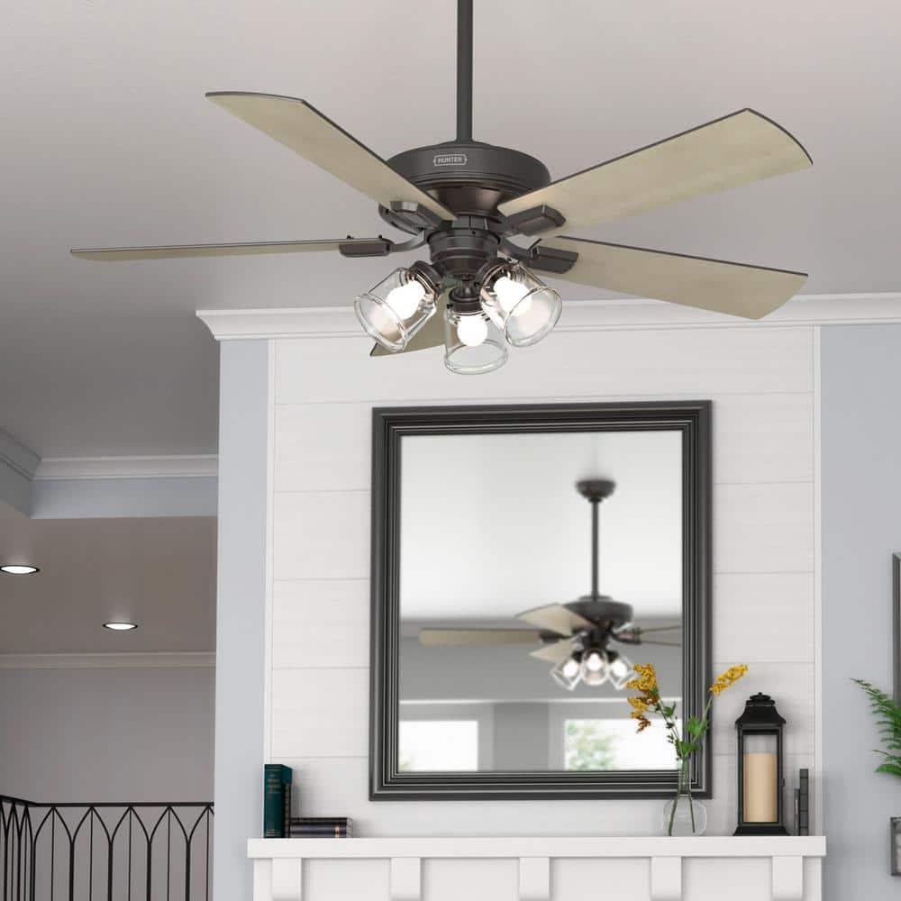 Crestfield 52" 5 - Blade Standard Ceiling Fan with Lights and Remote