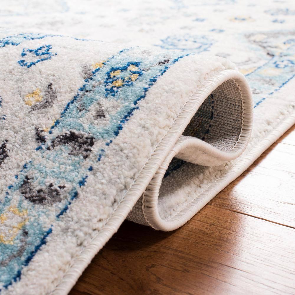 Evoke EVK224 Power Loomed Area Rug - Ivory/Light Blue - 8'x10' - Safavieh.