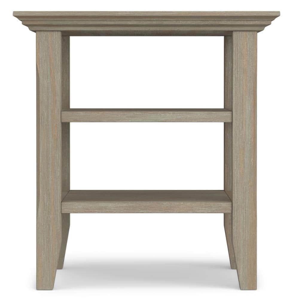 Simpli Home Acadian Solid Wood Transitional Table with Open Shelves
