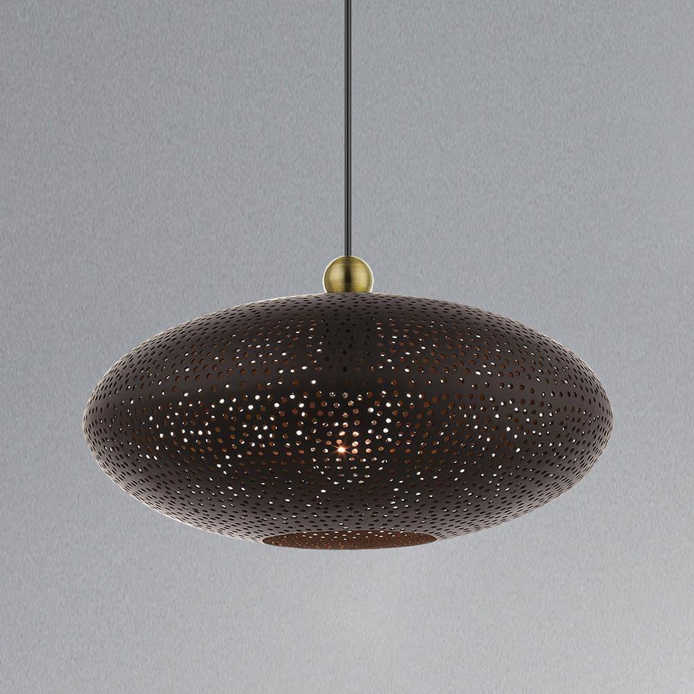 Dublin 16" Wide Bronze Metal Oval Pendant Light
