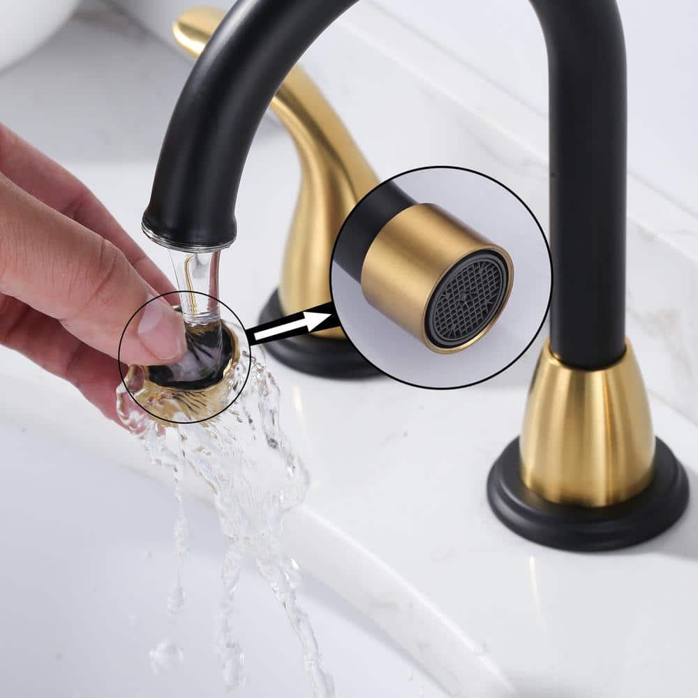 8 Inch Widespread Double Handle Bathroom Faucet With Pop-Up Drain Kit