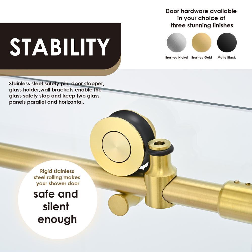 56" - 60" W x 58" H Single Sliding Frameless Tub Door