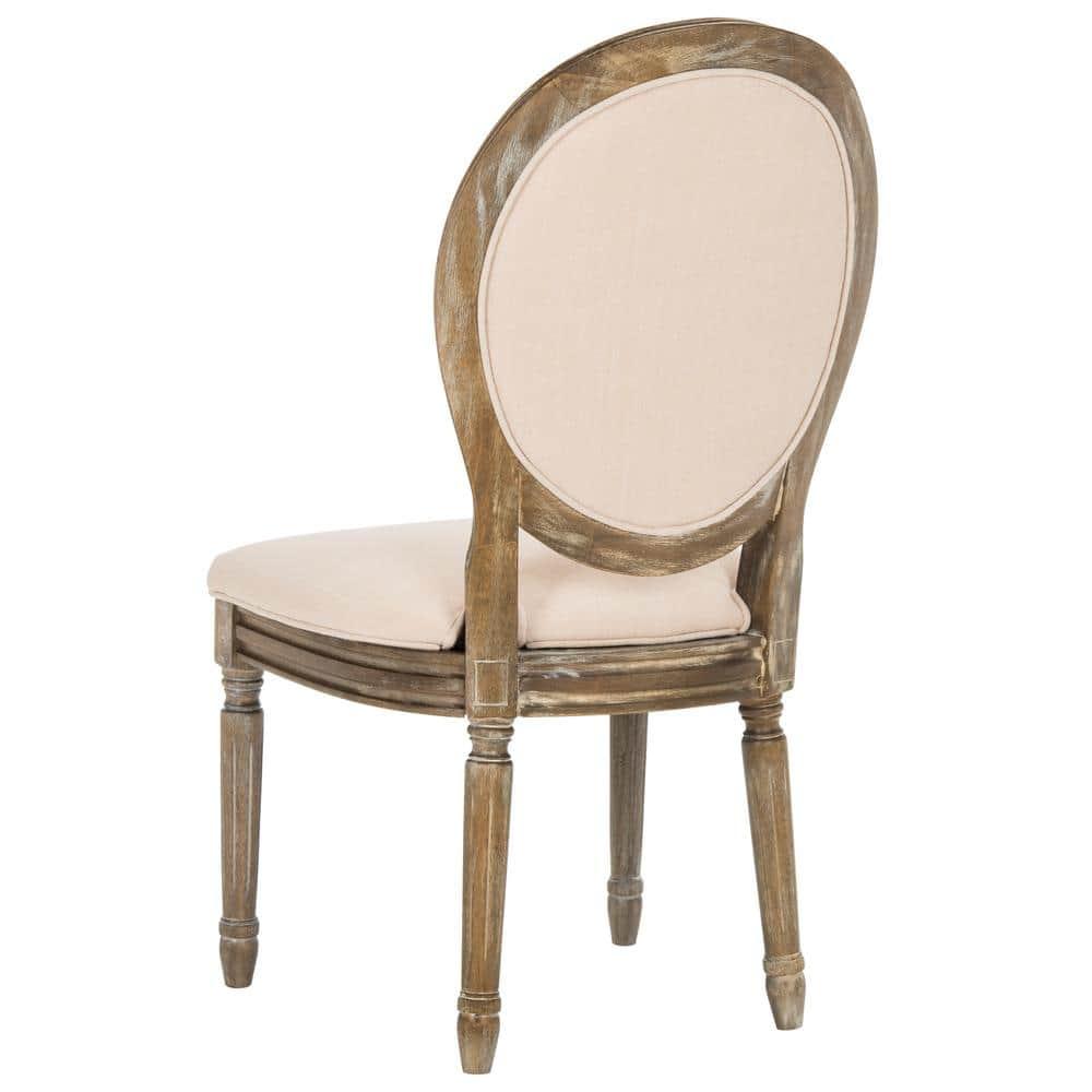 Holloway Tufted Oval Side Chair (Set of 2) - Beige/Rustic Oak - Safavieh