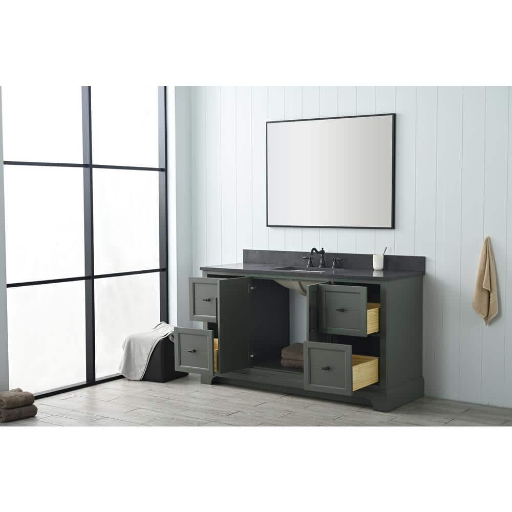 Vanity Art 60 Inch Single Sink Bathroom Vanity with Sink & Top