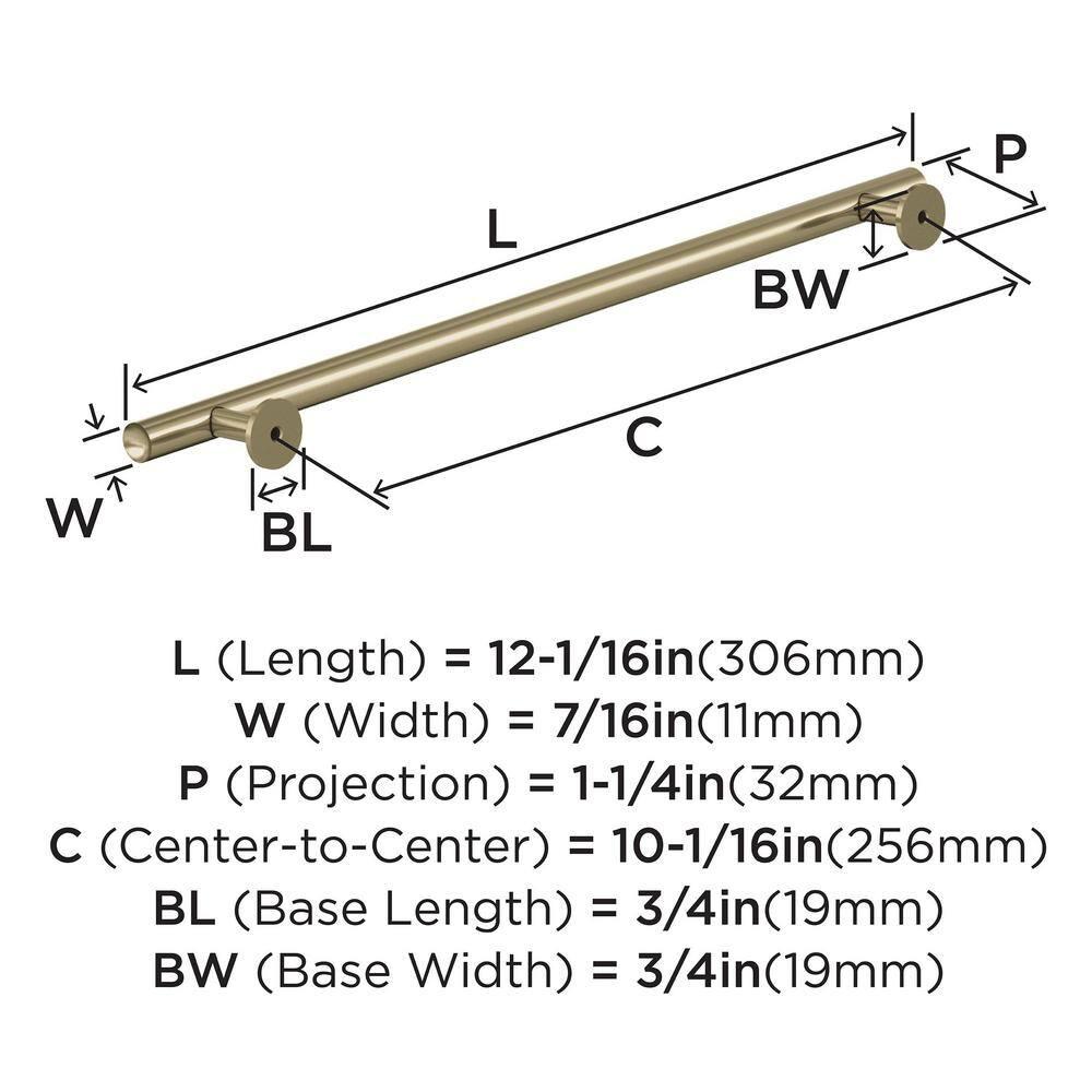 Amerock Radius 10-1/16 inch (256mm) Center-to-Center Golden Champagne Cabinet Pull