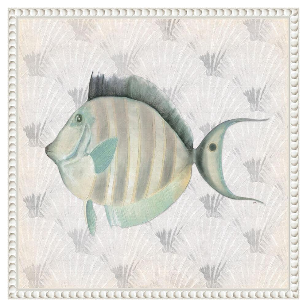 Amanti Art 16"x16" Neutral Vintage Fish I by Elizabeth Medley: Earth Tones, Wall Canvases, Polystyrene Frame
