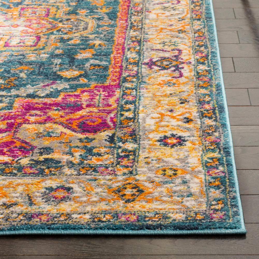 Madison 200 MAD202 Power Loomed Indoor Runner Rug - Blue/Multi - 2'3"x10' - Safavieh